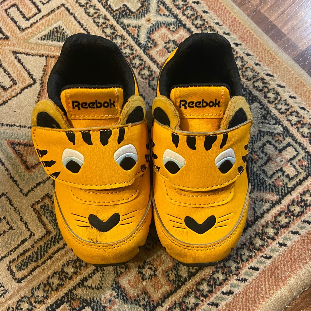 Yellow Tiger Baby Reeboks Size 5